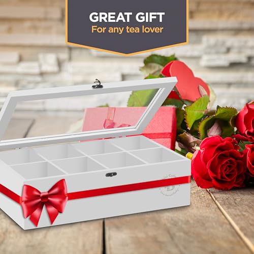 Tea Bag Organizer with Drawer (White)