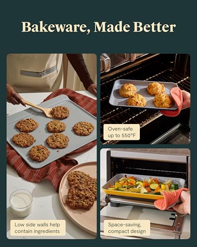Non Stick Ceramic Baking Sheet Trio and Cookie Sheet Set (Marigold / Baking Sheet Trio & Cookie Sheet)