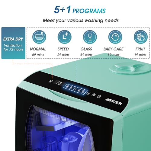 Portable Countertop Dishwasher (Green)
