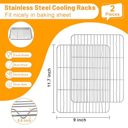 Cooling Rack 11.7” x 9” Stainless Steel Wire Baking Rack (11.7"*9")