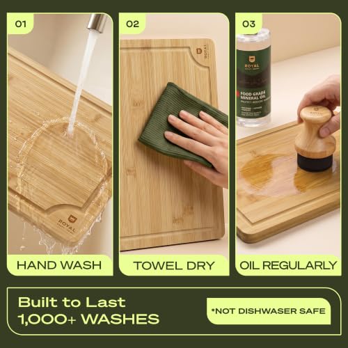 Wooden Cutting Boards for Kitchen Meal Prep & Serving (3-Piece / Natural)