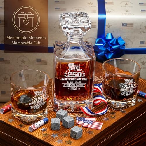 Personalized 250th Anniversary Classic Whiskey Decanter Set