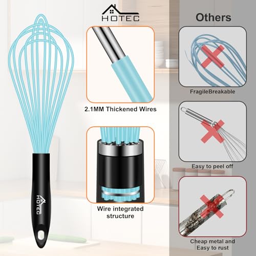 4 Pieces Silicone Whisks Set (Blue)