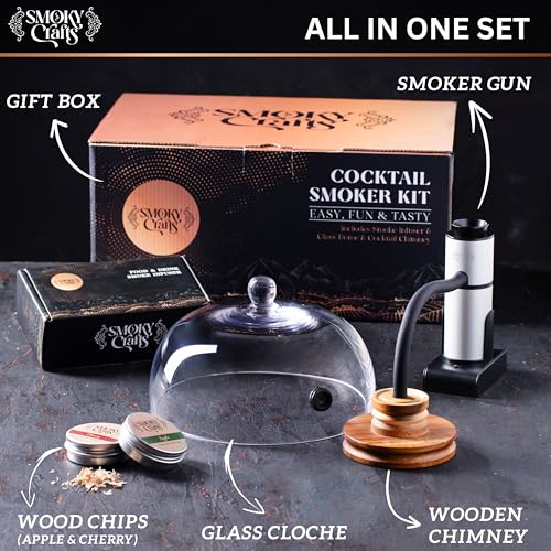 Whiskey Smoker Kit with Smoke Gun (Cloche Kit)