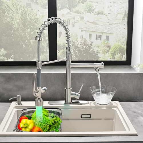 Commercial Kitchen Faucets with Pull Down Sprayer Brushed Nickel (Nickel)