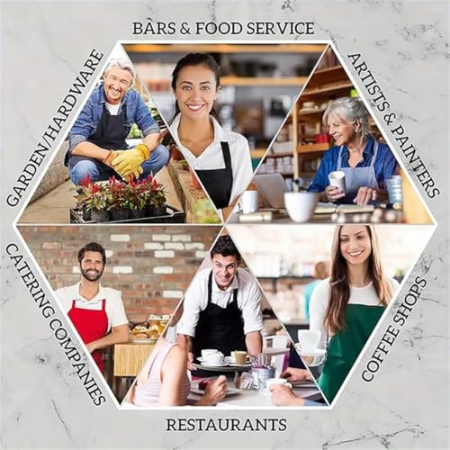 4 Pack Bib Chef Apron (2 pockets -Long (4 packs) / Brown)