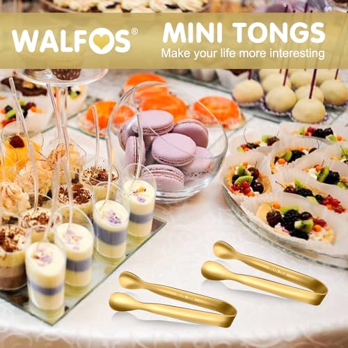 Small Gold Tongs For Serving (4.25 Inch / Gold)