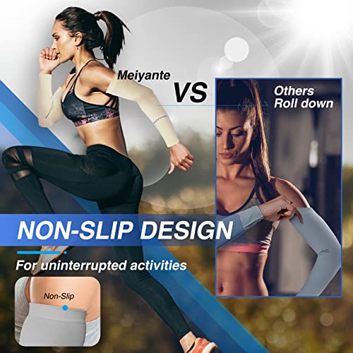 UV Arm Sleeves with Thumb Holes for Women (Grey-palm)