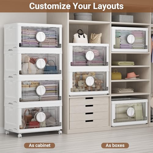360Qt Lockable Stackable Storage Bins with Lids (White / 120QT-3Pack)