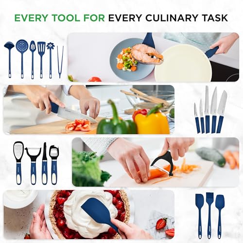54 Piece Professional Grade Complete Home Kitchen Cookware Set (Blue Gray / 54pc Set)