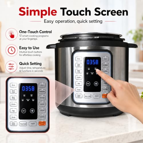 Electric Pressure Cooker 8Qt (Silver / 8 Quarts)