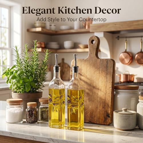 Topadorn 17oz Glass Olive Oil Dispenser Bottle