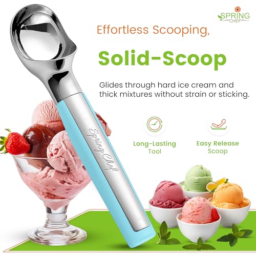 Heavy Duty Metal Ice Cream Scoop w (Blue (Aqua Sky))