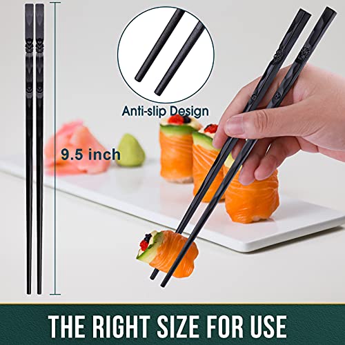 5 Pairs Japanese Fiberglass Chopsticks (Black Cherry)