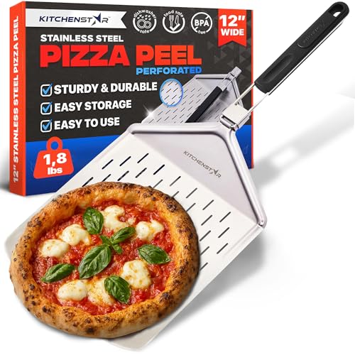 12 Inch Stainless Steel Pizza Peel with Folding Handle