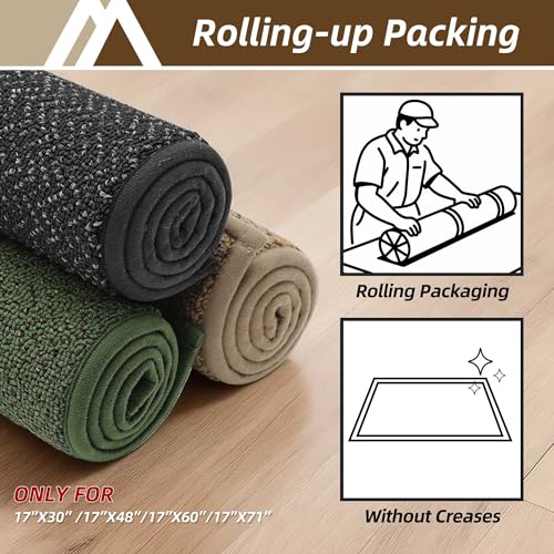 Dirt Trapper Door Mat 17"x48" Non Slip Washable Dark Grey (Dark Grey / 17" x 48")