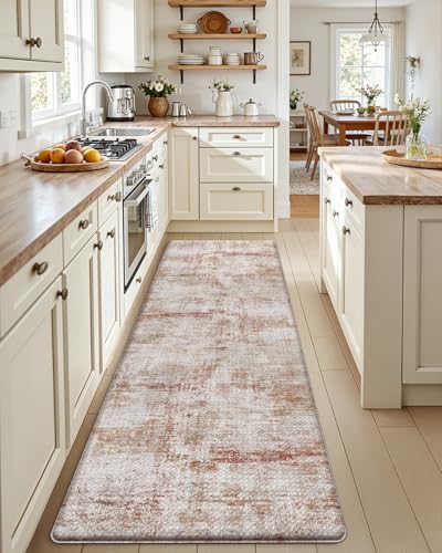 Kitchen Floor Mats Cushioned Anti Fatigue Runner Rug 23x86 Red (Red / 86"L x 23"W x 0.4"Th)