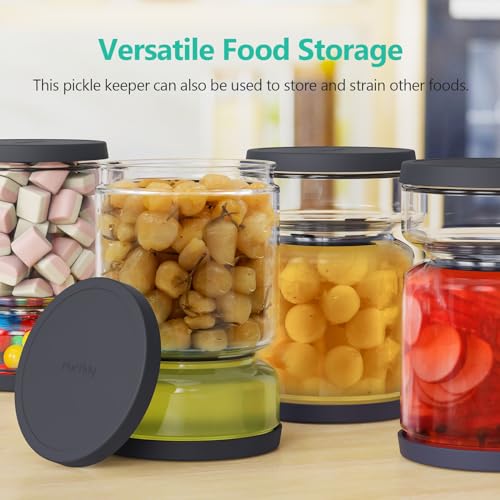Airtight Glass Pickle and Olive Container (Midnight Blue)