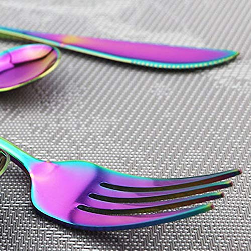 20 Piece Stainless Steel Satin Finish Flatware Set (Service for 4 / Rainbow)