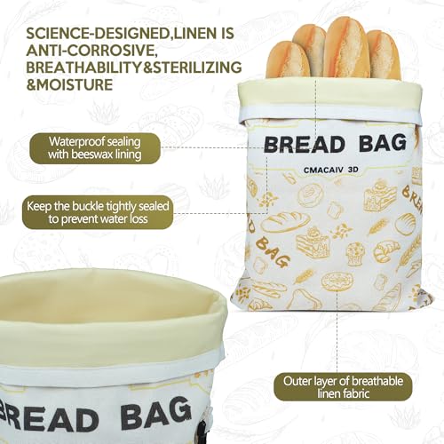 2 Pack Beeswax Bread Bag (Rosemary &Wheat)