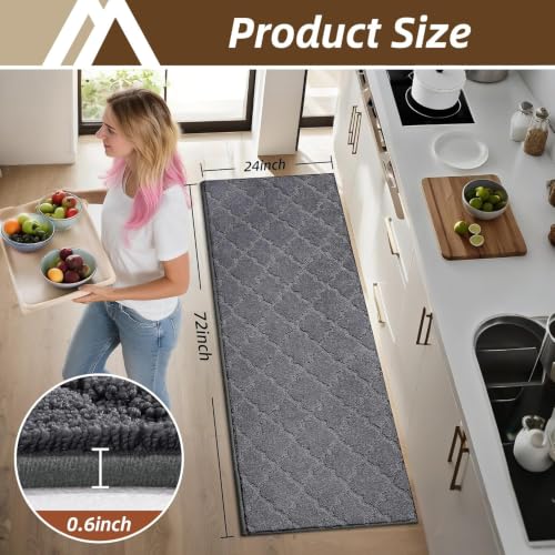 Kitchen Runner Rugs Non (Dark Grey / 24"X 72")