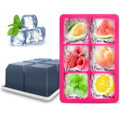 Silicone Ice Cube Trays (Dark Gray and Rose)