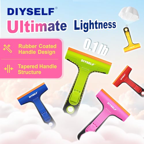 Window Scraper with 5 Pcs 4 (5PCS Plastic Blades / Blue)