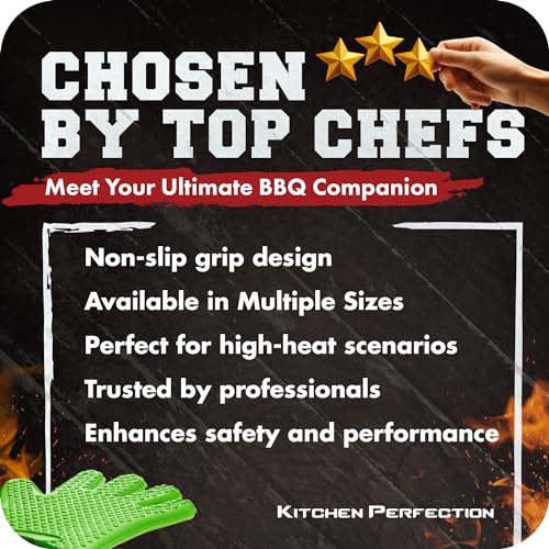 Silicone Smoker Oven Gloves (Green / One Size)