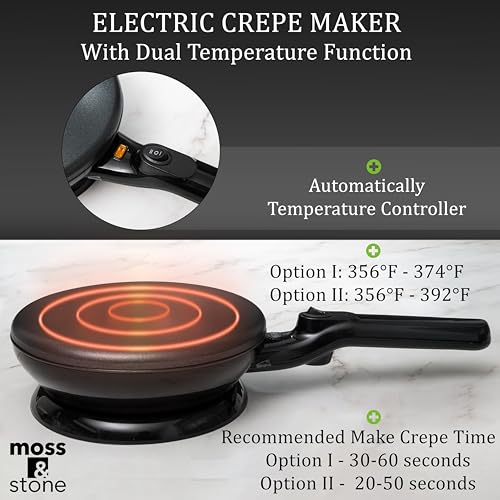 Cordless Electric Crepe Maker (8 Inch Cordless / Cardless / Black)