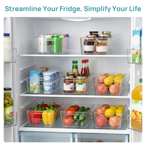 4pcs Clear Storage Bins with Handles (Without Lid)