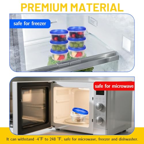 12 Pack Freezer Containers with Screw On Lids (8oz-12pack)