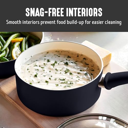 2.5QT Ceramic Nonstick Saucepan with Glass Lid
