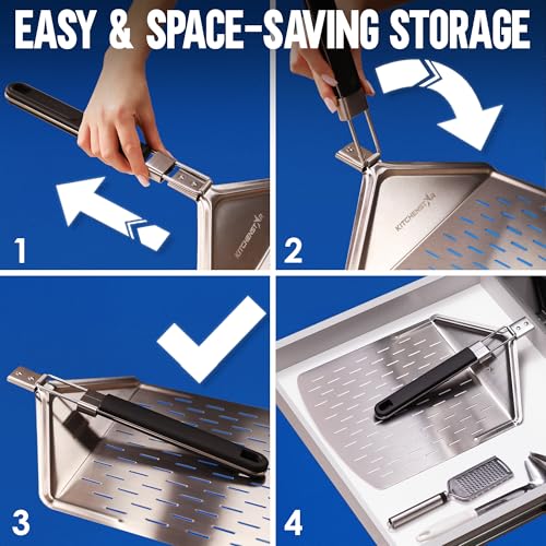 12 Inch Stainless Steel Pizza Peel with Folding Handle