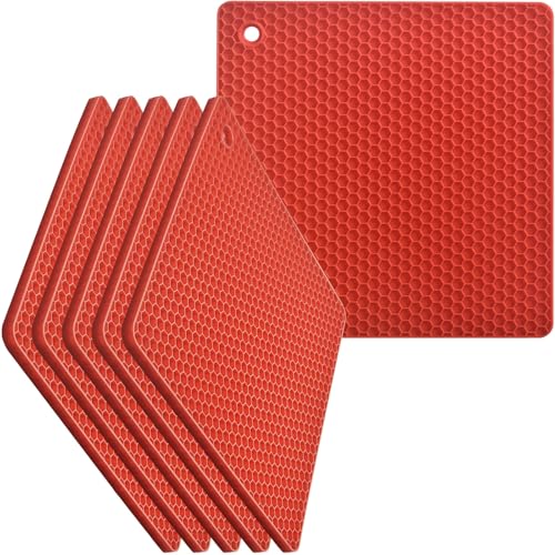 Silicone Square Trivets Mat (Red)