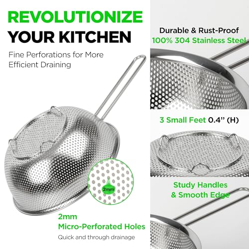 Stainless Steel Colander Set of 3