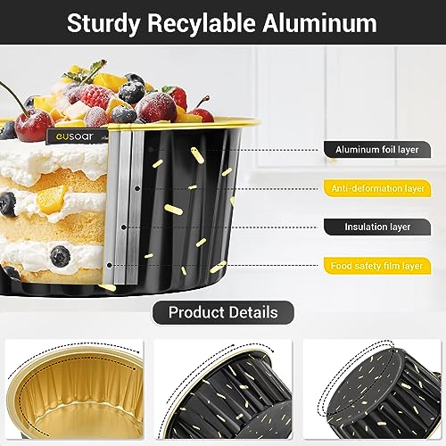 Foil Ramekins with Lids (Black Meteor Shower / 60pcs)