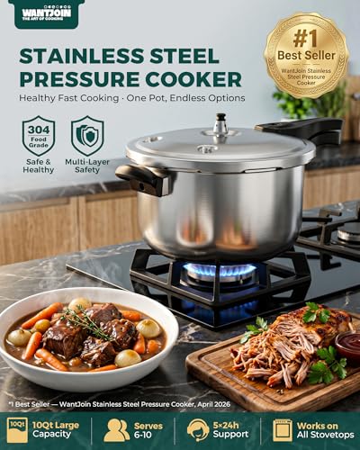 Stainless Steel Pressure Cooker (10.6 Quarts)