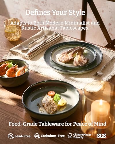 Milkyway 12 Piece Stoneware Dinnerware Set (Greenish Brown / Service for 4 (Standard Dinner Set))