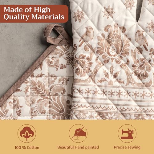 100% Cotton Oven Mitt & Pot Holder Set (121 - Allure / 7.5" x 13" & 8" x 8" (Oven Mitt & Pot Holder))