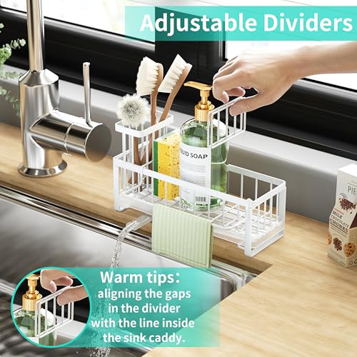 Sponge Holder for Kitchen Sink (White / with Dishcloth Holder)