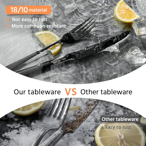18 10 Flatware set for 8 (Black / 40-Piece)
