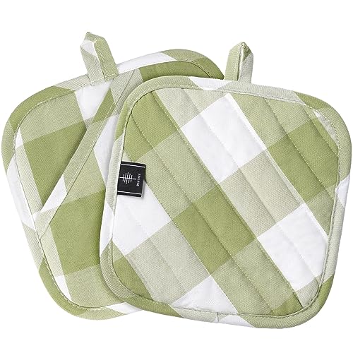 Cotton Pot Holders for Kitchen Heat Resistant Potholder Hot Pads Trivet Coaster Non (2 Count)