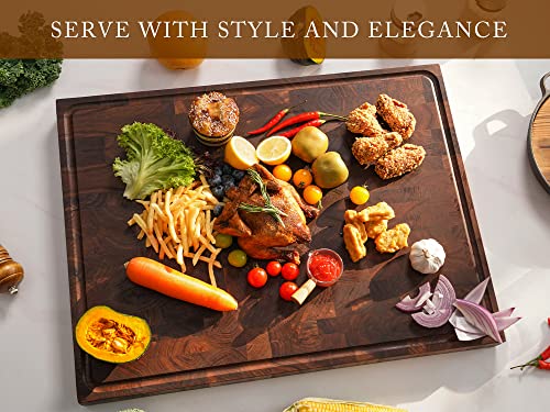 Extra Large Walnut Wood End Grain Cutting Board 24x18x2" Cut Block (End Grain / 24"L x 18"W)