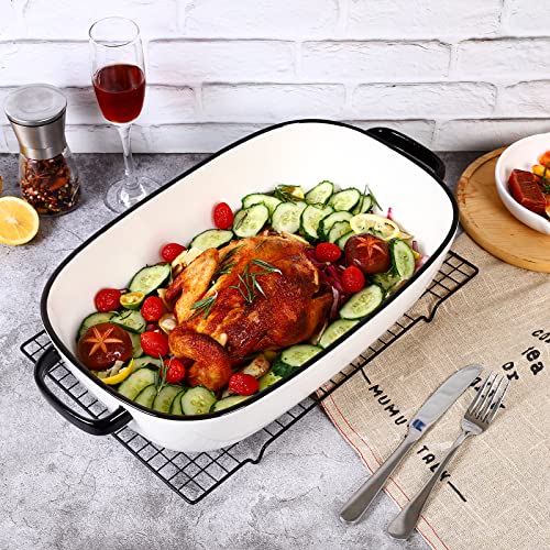 6 Quart Large Rectangular Baking Dish (6 quart White)