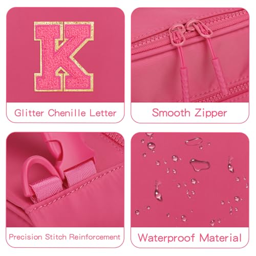 Initial Insulated Lunch Bag for Girls Kids (Rosy Red / K)