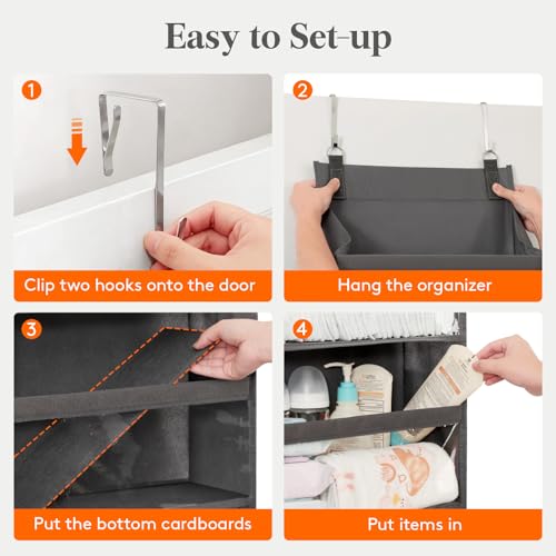 1 Pack Over the Door Organizer 12 Section Hanging Storage Dark Gray (Dark Gray / 12 section)