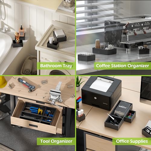 Bamboo Drawer Organizer (8 PCS / Black)