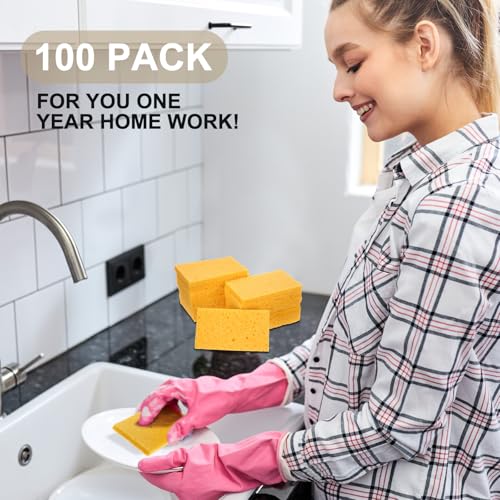 100 Pcs Sponges Bulk Sponges Kitchen Compressed Sponge (100 Count)
