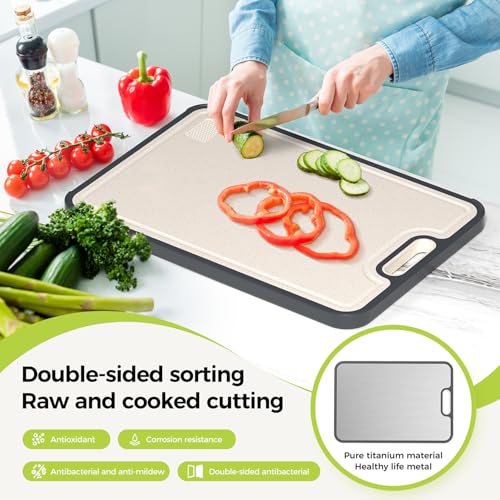 Titanium Cutting Board for Kitchen (Silver / 16"L x 11"W)