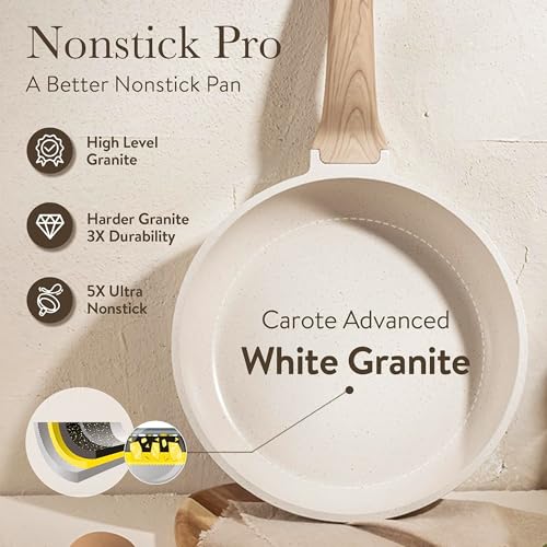 21pcs Pots and Pans Set (Cream White / 21 Piece)